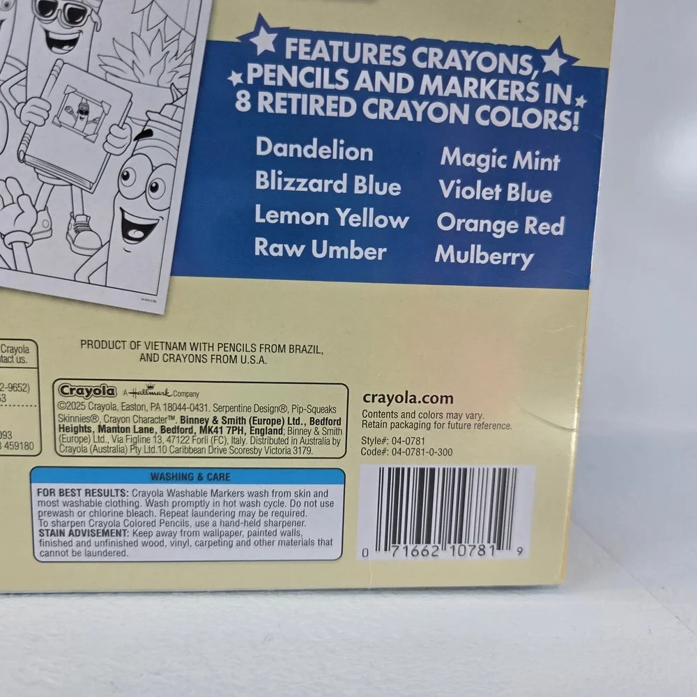 Crayola Limited Edition Art Set 115 Pieces 8 Retired Colors 04-0781 New Sealed